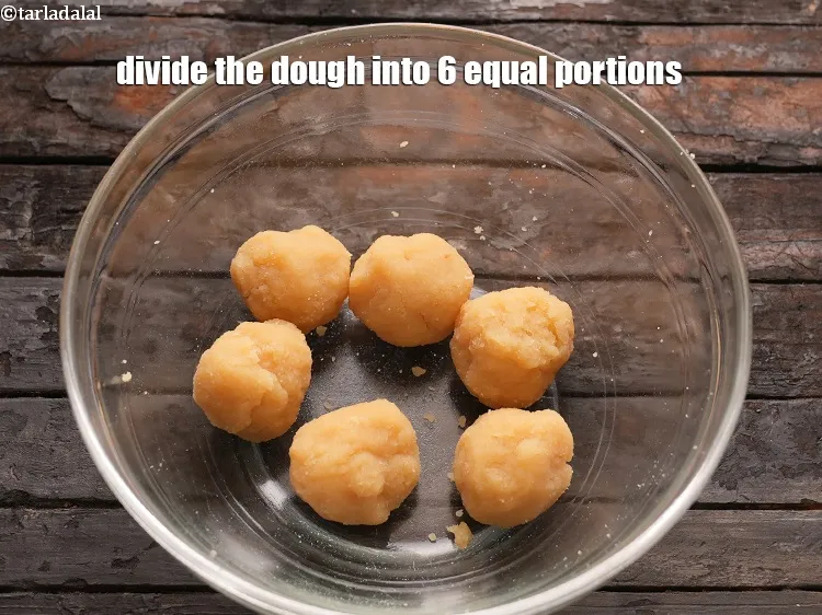 Step 15 – Divide the dough into 6 equal portions