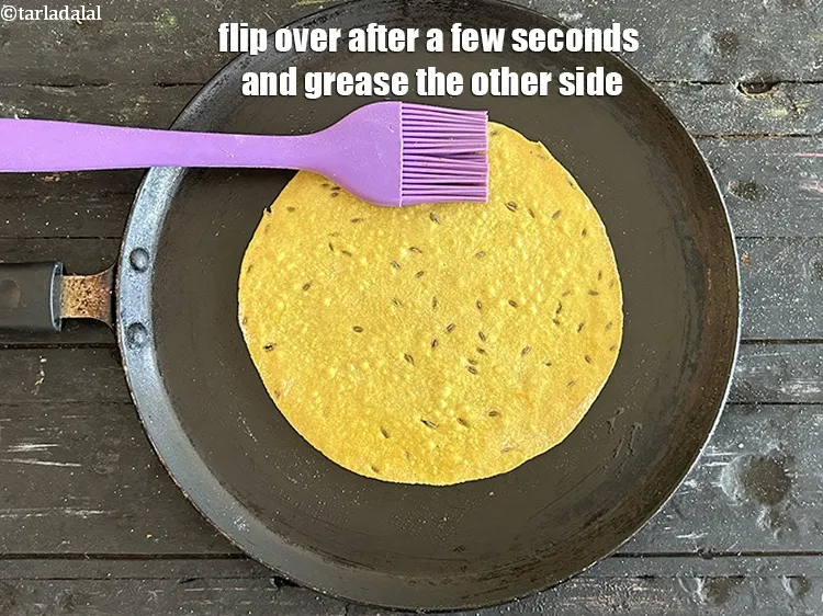 Step 15 – Flip over after a few seconds and grease the other side.