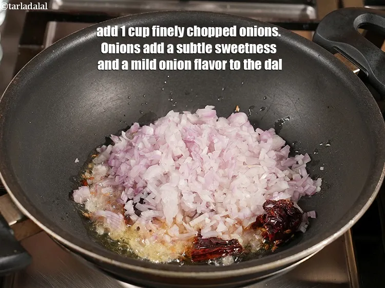 Step 15 – Add 1 cup finely <a href="https://www.tarladalal.com/glossary-chopped-onions-722i">chopped onions</a>. Onions add a subtle sweetness and a mild …