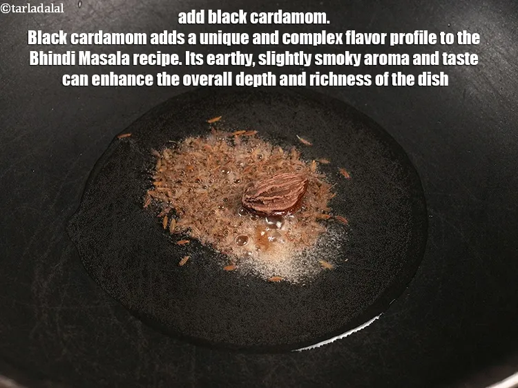 Step 15 – Add 1 <a href="https://www.tarladalal.com/glossary-black-cardamom-badi-elaichi-moti-elaichi-263i">black cardamom (badi elaichi)</a>. Black cardamom adds a unique and complex flavor …