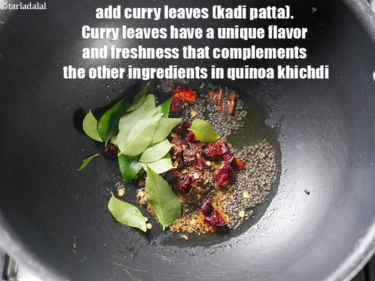 Step 15 – Add 8 to 10 <a href="https://www.tarladalal.com/glossary-curry-leaves-kadi-patta-kadipatta-388i">curry leaves (kadi patta)</a>. Curry leaves have a unique flavor …