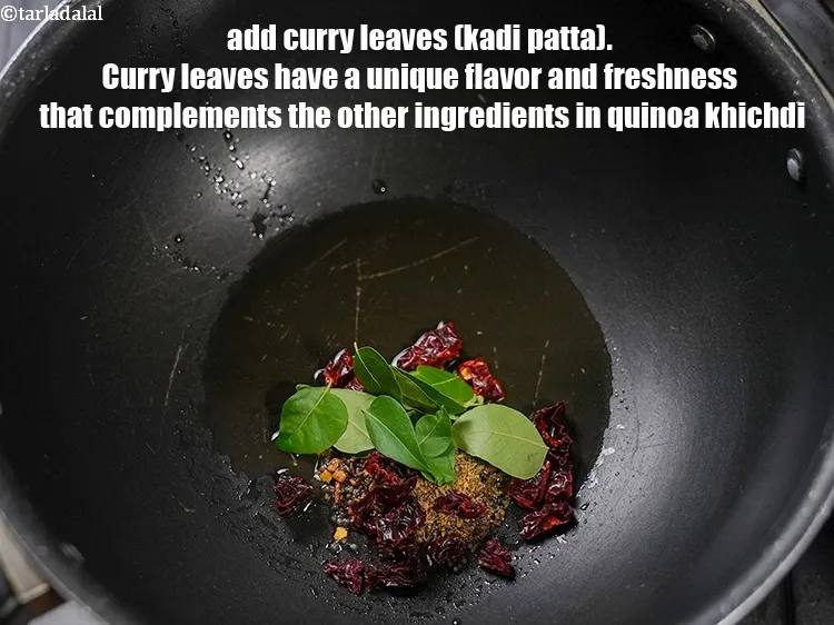 Step 15 – Add 8 to 10 <a href="https://www.tarladalal.com/glossary-curry-leaves-kadi-patta-kadipatta-388i">curry leaves (kadi patta)</a>. Curry leaves have a unique flavor …