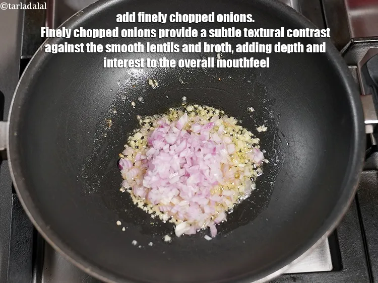 Step 15 – Add &frac14; cup finely <a href="https://www.tarladalal.com/glossary-chopped-onions-722i">chopped onions</a>. Finely chopped onions provide a subtle textural contrast …