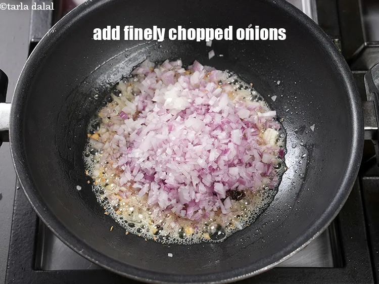 Step 19 – Add 1 cup finely chopped onions.