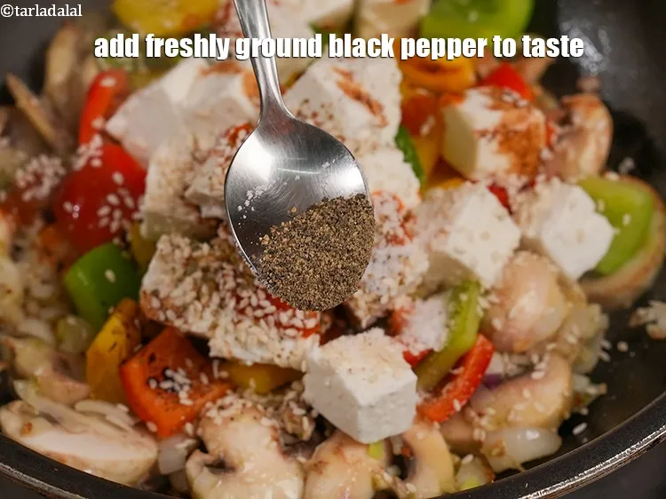 Step 15 – Add <a href="https://www.tarladalal.com/glossary-freshly-ground-black-pepper-kalimirch-powder-kali-mirch-ka-powder-567i">freshly ground black pepper (kalimirch)</a>&nbsp;to taste.