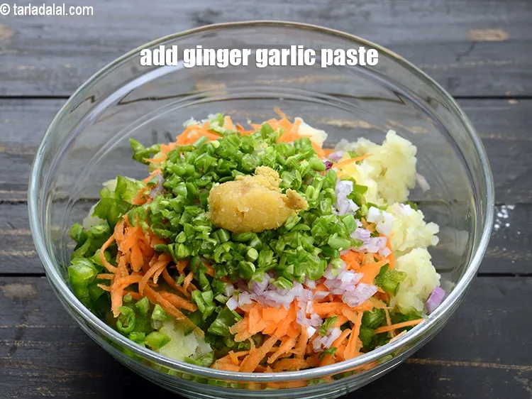 Step 16 – Add 2 tsp ginger garlic paste.