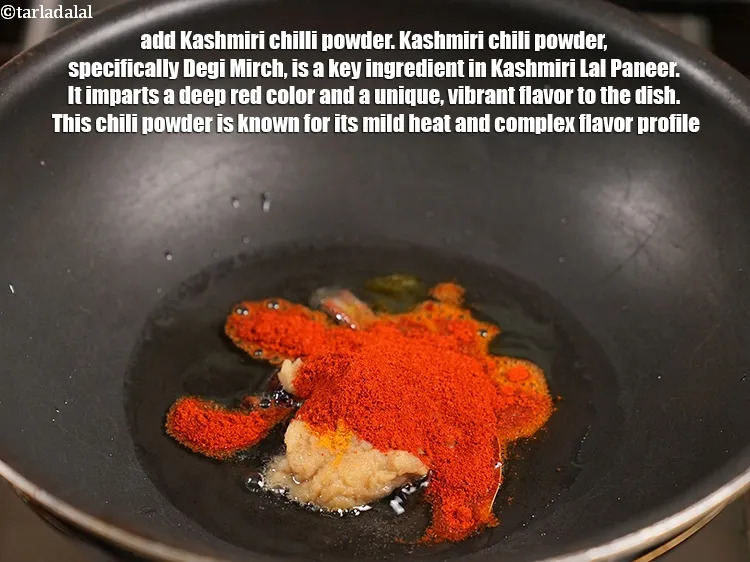 Step 15 – Add 1 tbsp <a href="https://www.tarladalal.com/glossary-kashmiri-red-chilli-powder-kashmiri-mirch-powder-2684i">kashmiri red chilli powder</a>. Kashmiri chili powder, specifically Degi Mirch, is …