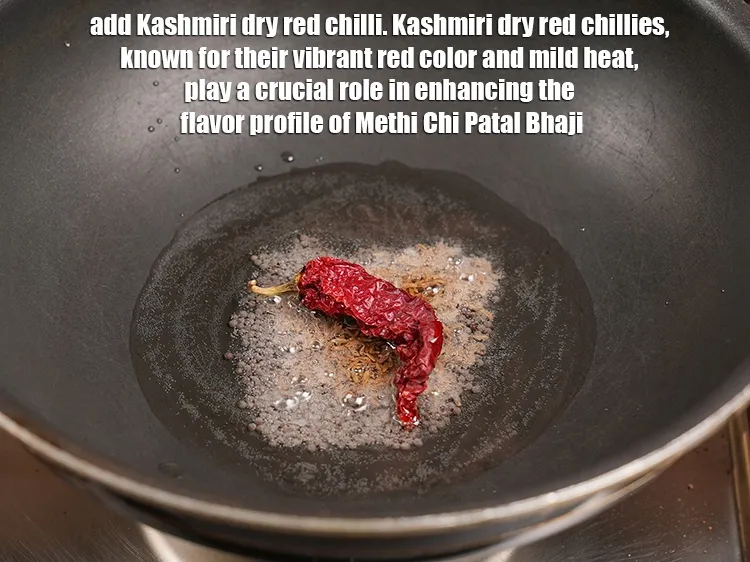 Step 15 – Add 1 <a href="https://www.tarladalal.com/glossary-whole-dry-kashmiri-red-chillies-kashmiri-mirch-kashmiri-lal-mirch-332i">whole dry kashmiri red chilli</a>. Kashmiri dry red chillies, known for their …