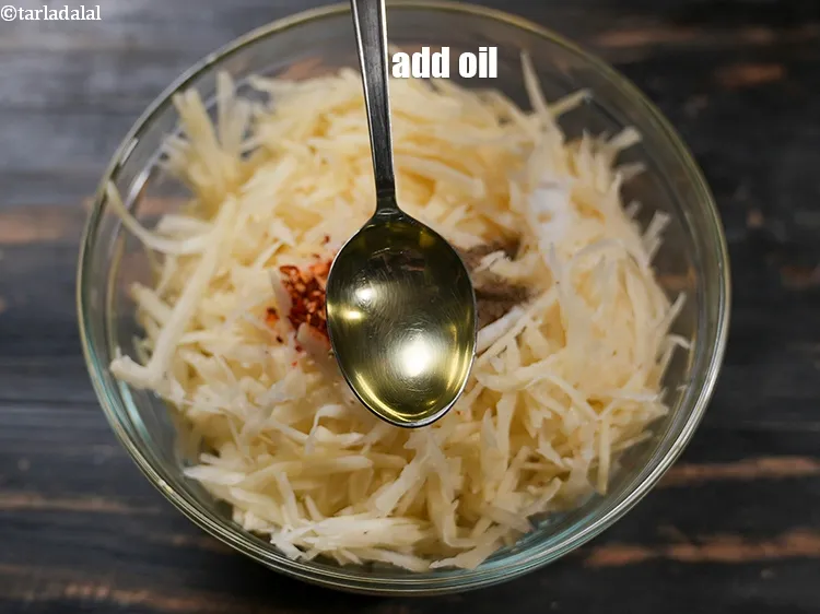 Step 15 – Add 2 tbsp oil.