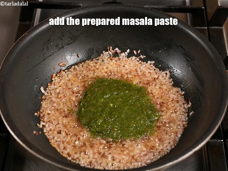 Step 15 – Add the prepared masala paste.