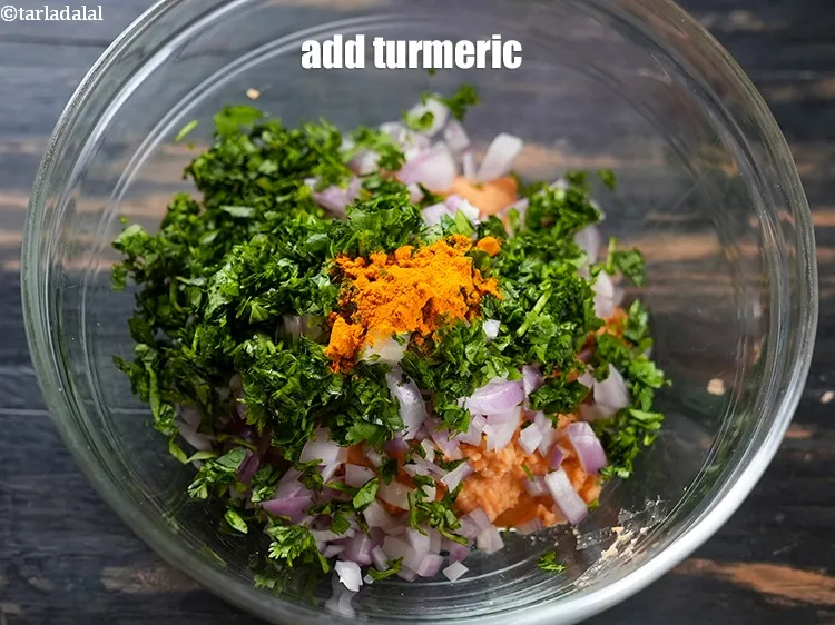Step 14 – Add &frac14; tsp turmeric.