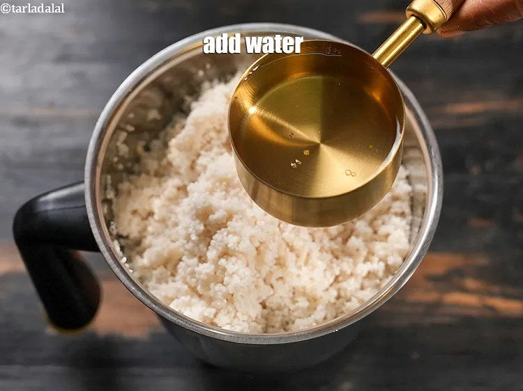 Step 15 – Add &frac34; cup water.