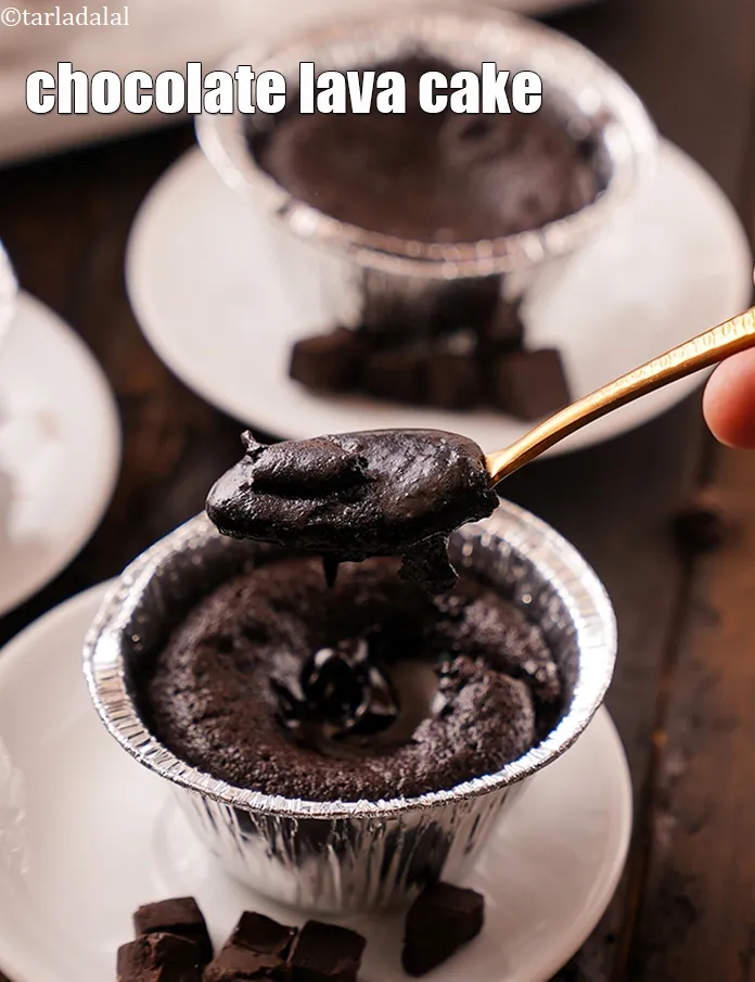 Step 15 – Serve<strong> eggless molten lava cake recipe | chocolate lava cake | choco lava cake |</strong> …
