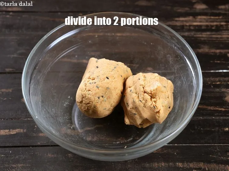 Step 15 – Divide the dough into 2 equal portions.