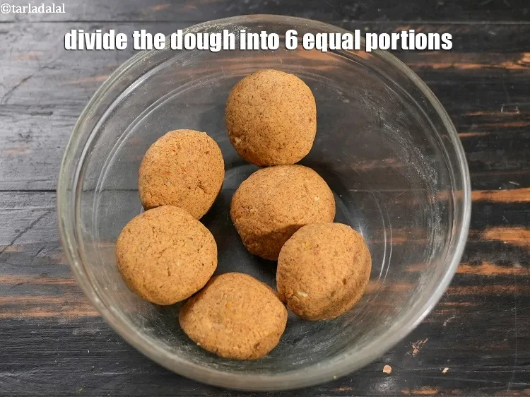 Step 15 – Divide the dough into 6 equal portions.
