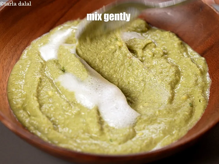 Step 15 – When the bubbles form, mix gently.