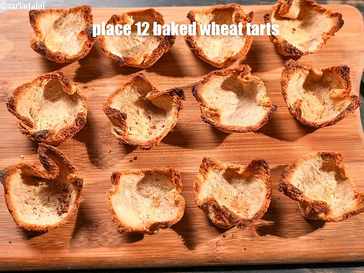 Step 21 – Place 12 baked wheat tarts on a clean, dry surface.