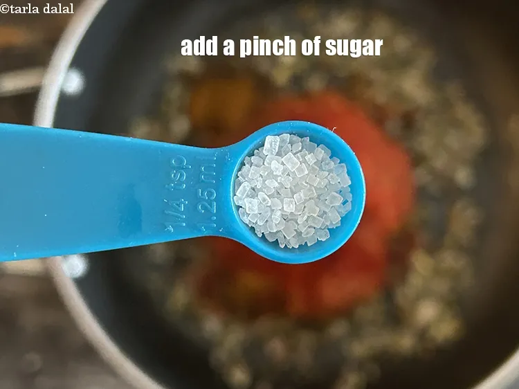 Step 19 – Add&nbsp;<meta charset="UTF-8" />a pinch of&nbsp;<a href="glossary-sugar-chini-shakkar-278i">sugar</a>.