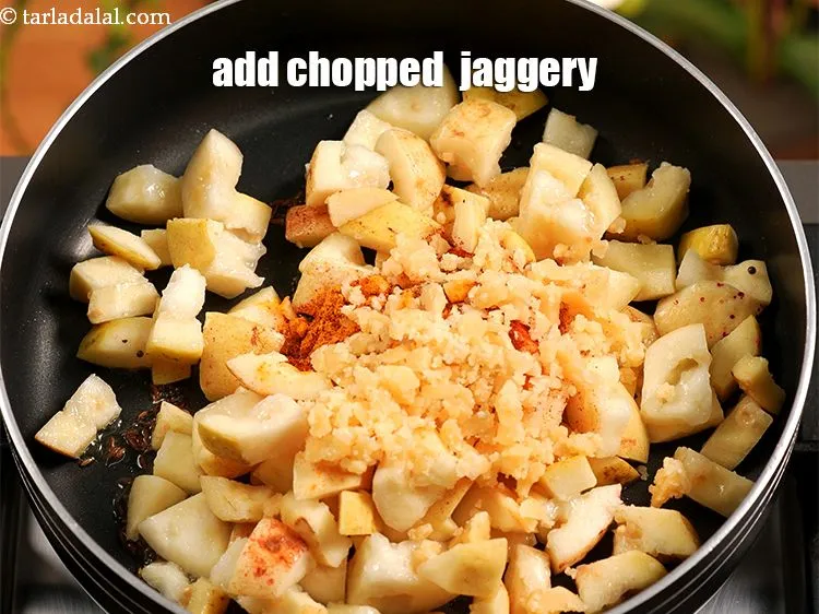 Step 15 – Add 2 tbsp&nbsp;<a href="https://www.tarladalal.com/glossary-jaggery-gur-gud-kala-gud-477i">jaggery (gur)</a>.&nbsp;