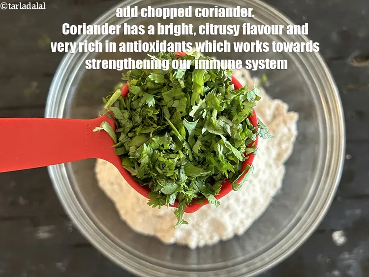 Step 16 – Add&nbsp;1/4 cup&nbsp;<a href="glossary-chopped-coriander-783i">chopped coriander (dhania)</a>.&nbsp;Coriander has a bright, citrusy flavor that complements well with the …
