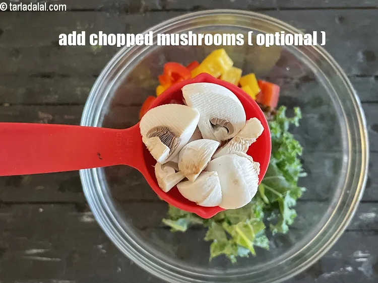 Step 41 – <meta charset="UTF-8" /> Add&nbsp;1/4 cup&nbsp;<a href="glossary-chopped-mushrooms-789i">chopped mushrooms (khumbh)</a>&nbsp;(optional as some vegetarians don&#39;t like mushrooms).