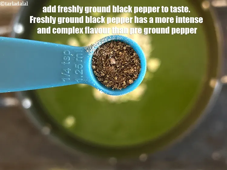 Step 16 – <p>Add&nbsp;<a href="glossary-freshly-ground-black-pepper-kalimirch-powder-kali-mirch-ka-powder-567i">freshly ground black pepper (kalimirch)</a>&nbsp;to taste.&nbsp;Freshly ground black pepper has a more intense and …
