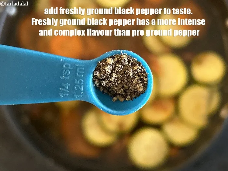Step 17 – Add&nbsp;<meta charset="UTF-8" />1/2 tsp&nbsp;freshly ground&nbsp;<a href="glossary-black-peppercorns-kali-mirch-kalimirch-566i">black peppercorns (kalimirch)</a>.&nbsp;Freshly ground black pepper has a more intense …