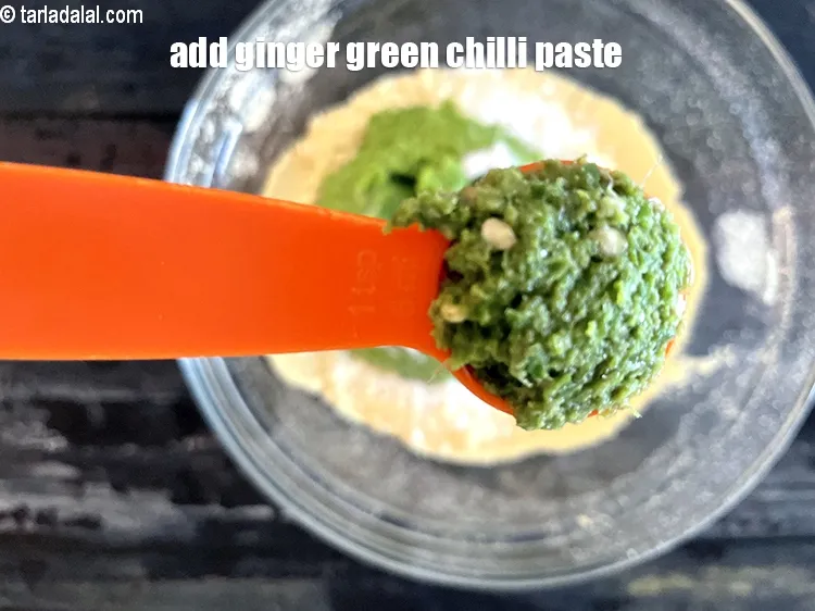 Step 15 – Add&nbsp;<meta charset="UTF-8" />1 tsp&nbsp;<a href="glossary-ginger-green-chilli-paste-adrak-mirch-ki-paste-adrak-mirchi-paste-139i">ginger-green chilli paste</a>.