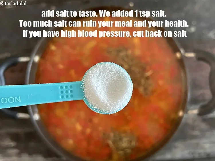 Step 22 – We added 1 tsp salt.&nbsp;Salt brings out natural flavours and makes foods more palatable. Too …