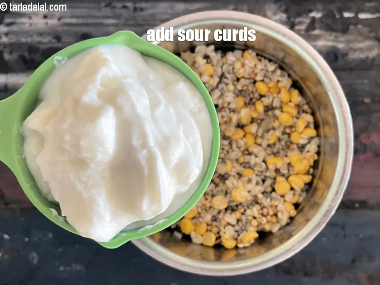 Step 15 – Add&nbsp;<meta charset="UTF-8" />1/2 cup&nbsp;<a href="glossary-sour-curds-390i">sour curds (khatta dahi)</a>.
