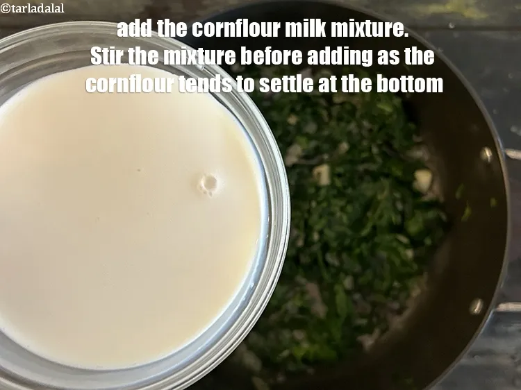 Step 15 – <meta charset="UTF-8" /> Add the cornflour-milk mixture. Stir the cornflour-milk mixture before adding as the …