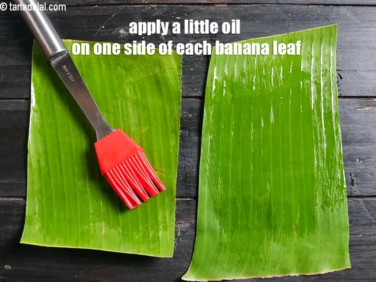 Step 30 – <meta charset="UTF-8" />Apply a little oil on one side of each banana leaf and keep …