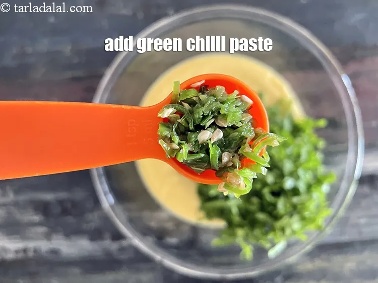 Step 16 – Add&nbsp;<meta charset="UTF-8" />1 tsp&nbsp;<a href="glossary-green-chilli-paste-hari-mirch-ki-paste-mirchi-paste-333i">green chilli paste</a>.