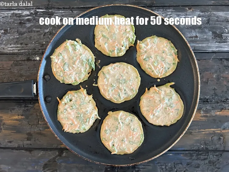 Step 15 – Cook on a medium flame on one side for 50 seconds.