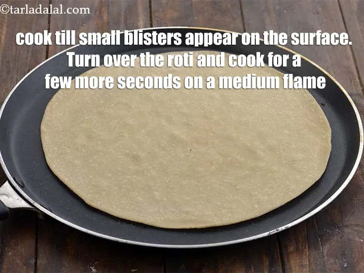 Step 22 – Cook till small blisters appear on the surface. Turn over the roti and cook for …