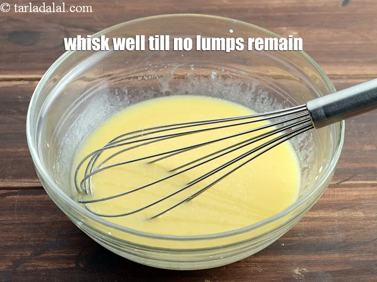 Step 16 – Whisk well till no lumps remain.