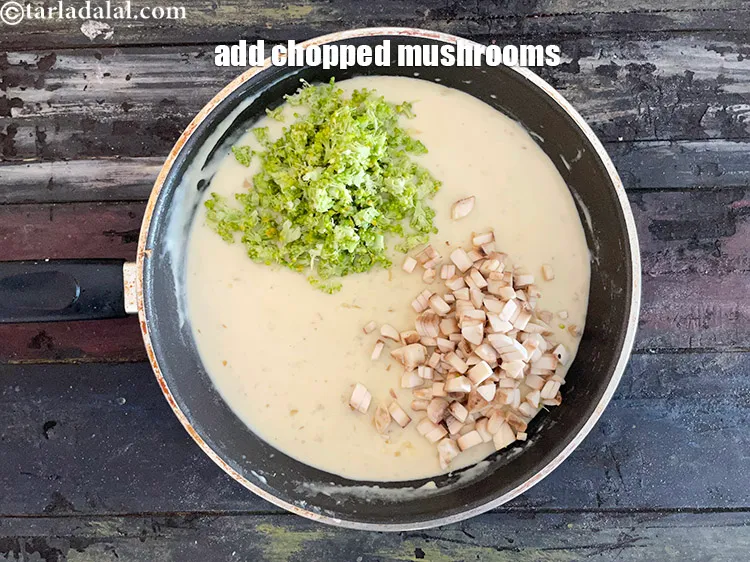 Step 16 – Add 1/2 cup finely&nbsp;chopped mushrooms.