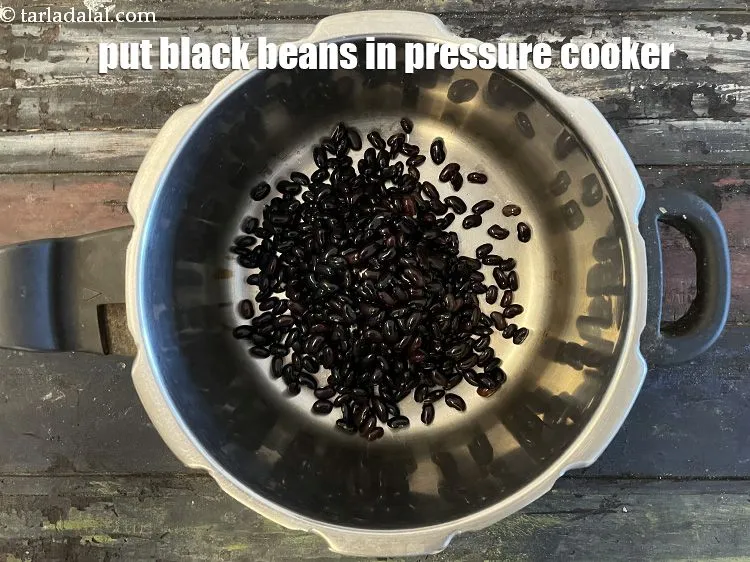 Step 10 – In &nbsp;a pressure cooker put&nbsp;1/2 cup&nbsp;<a href="glossary-soaked-black-beans-2193i">black beans , soaked overnight and drained</a>. s<u><em>ee above …