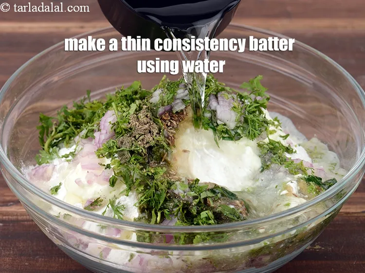 Step 15 – Make a thin consistency batter using approx. 3 cups of water.