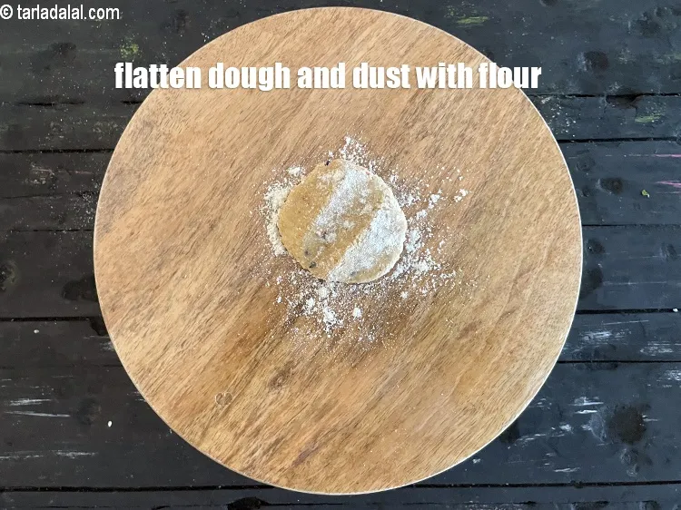 Step 15 – Flatten the dough and dust with flour.