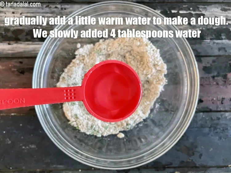 Step 15 – <strong>Gradullay</strong> add a&nbsp;&nbsp;little warm water to make a dough. We added 4 tablespoons&nbsp;water.&nbsp;