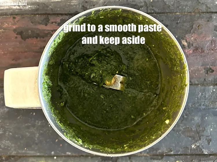 Step 15 – Grind to a smooth paste or pound using a pestle and keep aside.