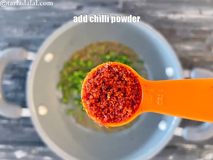 Step 22 – Add&nbsp;<meta charset="UTF-8" />1 tsp&nbsp;<a href="glossary-chilli-powder-red-chilli-powder-339i">chilli powder</a>.