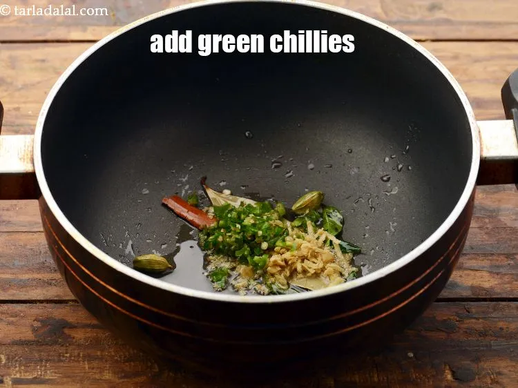 Step 24 – Add the green chillies. This gives a nice little spice, we have used dark green …