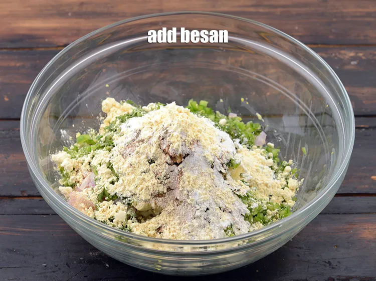 Step 15 – Add 1 tbsp&nbsp;<a href="https://www.tarladalal.com/glossary-besan-chana-dal-flour-bengal-gram-flour-952i">besan (bengal gram flour)</a>.