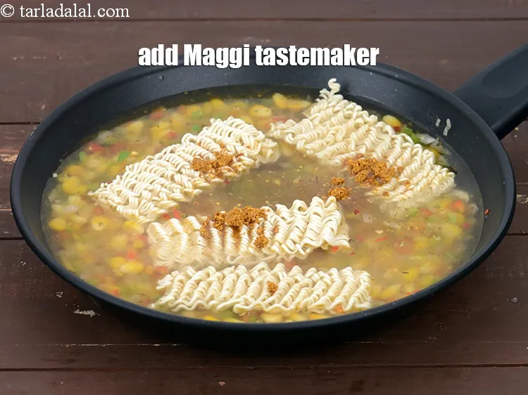 Step 15 – Add 1&nbsp;<a href="https://tarladalal.com/glossary-maggi-tastemaker-1627i">maggi tastemaker</a>.&nbsp;