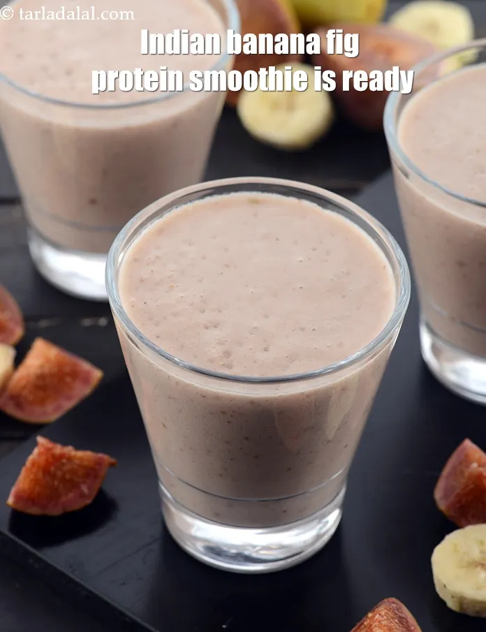 Step 15 – Serve <strong>fresh fig banana milkshake recipe | Indian banana fig protein smoothie | 4 ingredient …