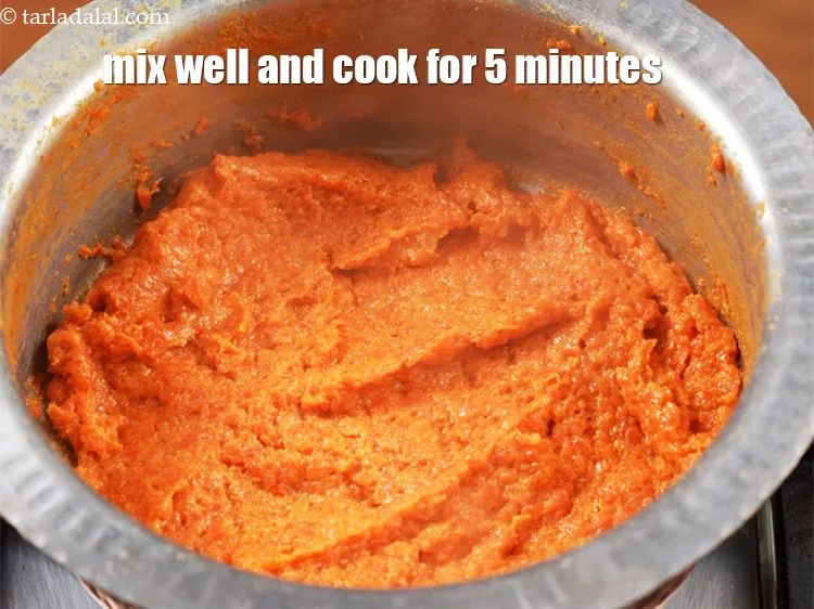 Step 15 – Mix well and cook on high flame for 5 minutes, while stirring continuously.