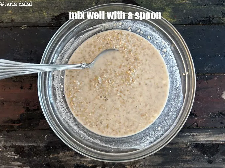 Step 13 – Mix the soaked batter once with a spoon.