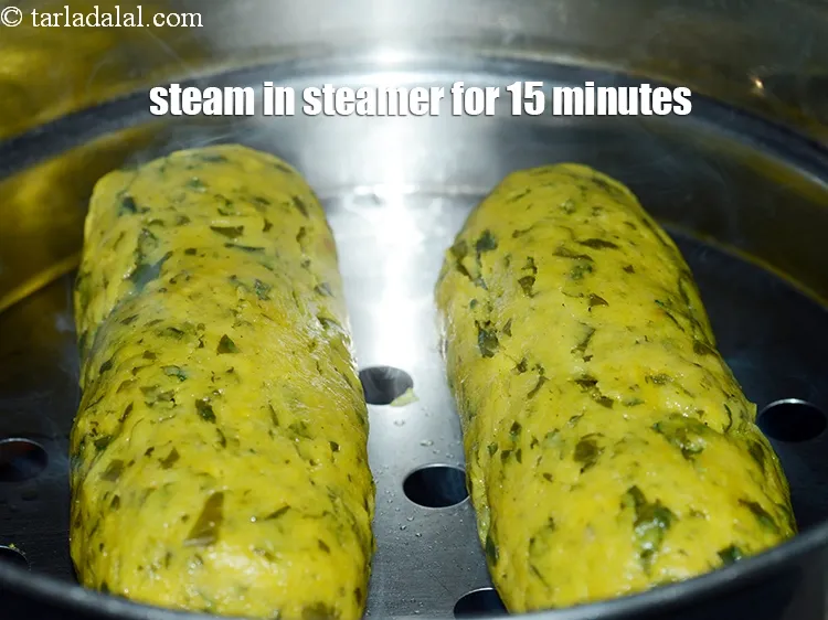 Step 14 – Steam in a steamer over a medium flame for 15 minutes.